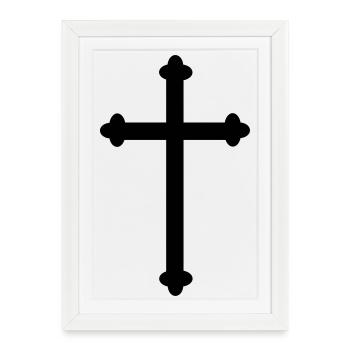 Cross as shadow image - Framed poster (27 × 37 cm) - white - Front