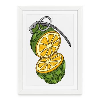 La grenade est une orange - Affiche encadrée (27 × 37 cm) - blanc - Devant