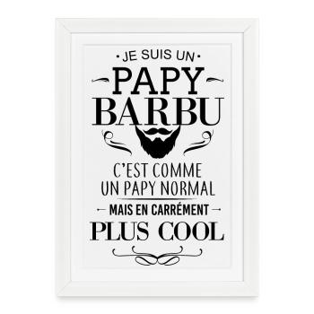 Papy Barbu - Affiche encadrée (27 × 37 cm) - blanc - Devant