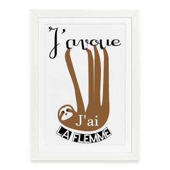 PARESSEUX - Affiche encadrée (27 × 37 cm) - blanc - Devant