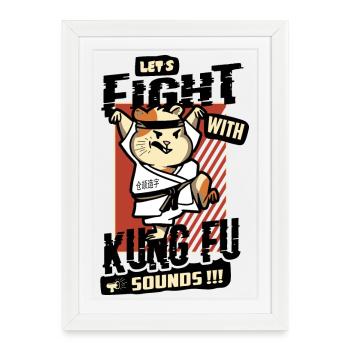Kung Fu Hamster - Affiche encadrée (27 × 37 cm) - blanc - Devant