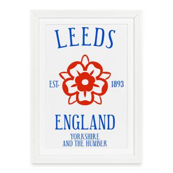 LEEDS Angleterre - Affiche encadrée (27 × 37 cm) - blanc - Devant