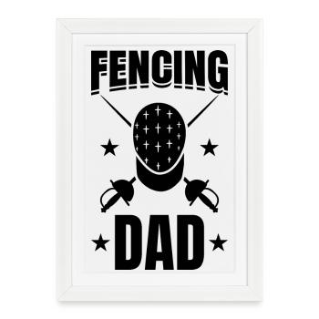 Fencing Dad - Framed poster (27 × 37 cm) - white - Front