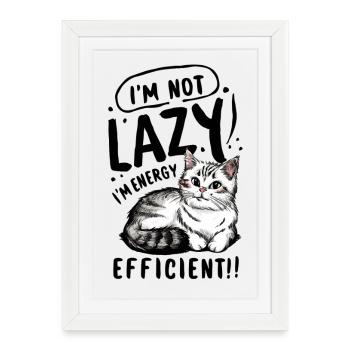 Mode d’économie d’énergie Chat persan - Affiche encadrée (27 × 37 cm) - blanc - Devant
