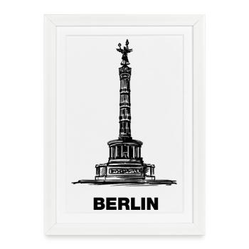 Berlin - Victory Column/Goldelse - Framed poster (27 × 37 cm) - white - Front