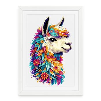 Alpaga - Affiche encadrée (27 × 37 cm) - blanc - Devant
