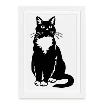 Smoking Chat - Affiche encadrée (27 × 37 cm) - blanc - Devant