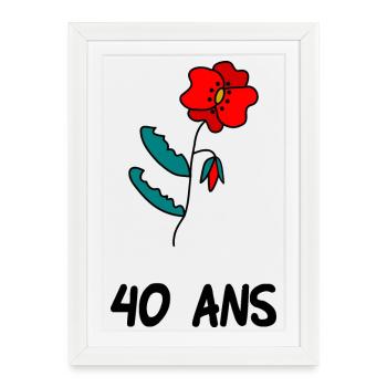 40. 40 YEARS. 40th ANNIVERSARY. 40 YEARS ANNIVERSARY. - Framed poster (27 × 37 cm) - white - Front