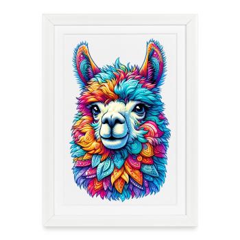 Alpaca - Framed poster (27 × 37 cm) - white - Front