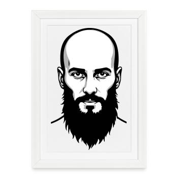 Héros tchétchène - Affiche encadrée (27 × 37 cm) - blanc - Devant