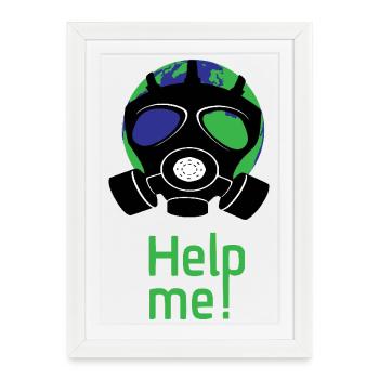 Help me - Framed poster (27 × 37 cm) - white - Front