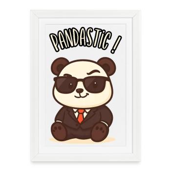 PANDASTIC! - Kawaii Panda Humor - Framed poster (27 × 37 cm) - white - Front