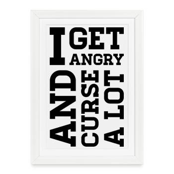 Angry – Statement about anger, protest & emotions - Framed poster (27 × 37 cm) - white - Front