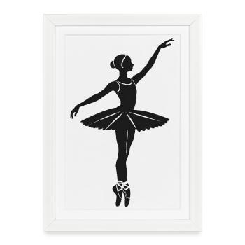 Ballerine - Cool Silhouette Logo - Affiche encadrée (27 × 37 cm) - blanc - Devant
