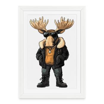 Orignal Hiver frais - Affiche encadrée (27 × 37 cm) - blanc - Devant