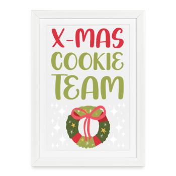 L’équipe des biscuits de Noël - Affiche encadrée (27 × 37 cm) - blanc - Devant