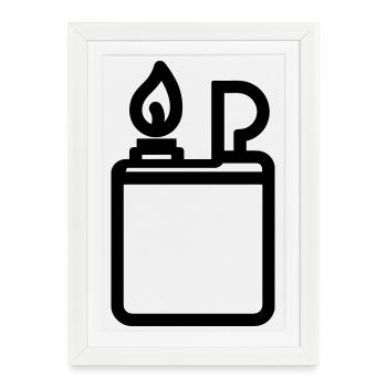 briquet - Affiche encadrée (27 × 37 cm) - blanc - Devant
