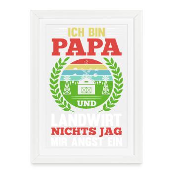 I'm a dad and a farmer Nothing scares me - Framed poster (27 × 37 cm) - white - Front
