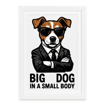Jack Russell Terrier Anzug Chef Hund Geschenk - Framed poster (27 × 37 cm) - white - Front