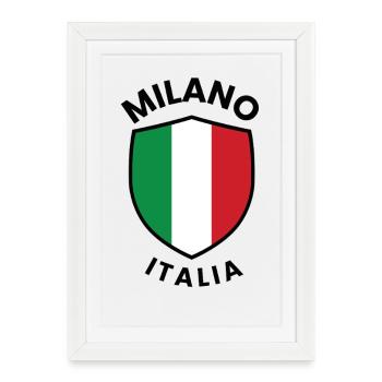 Bouclier Milan Italie - Affiche encadrée (27 × 37 cm) - blanc - Devant