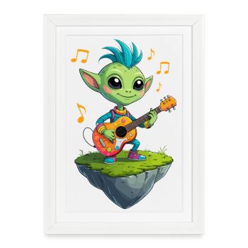 Green Goblin with Guitar - Framed poster (27 × 37 cm) - white - Front