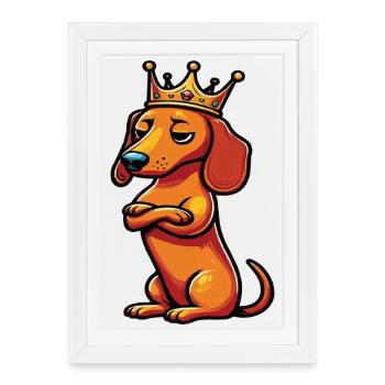 Propriétaire teckel Teckel Propriétaire teckel Propriétaire teckel Amant teckel - Affiche encadrée (27 × 37 cm) - blanc - Devant