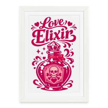 Love Elixir Heart Bottle | Valentine's Day - Framed poster (27 × 37 cm) - white - Front