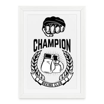 Champion Boxe - Affiche encadrée (27 × 37 cm) - blanc - Devant