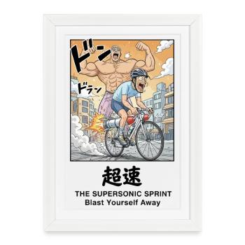 Supersonic Sprint Manga - Affiche encadrée (27 × 37 cm) - blanc - Devant