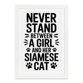 Siamese Cat Sayings Cat Funny Siamese Cat Gift - Framed poster (27 × 37 cm) - white - Front