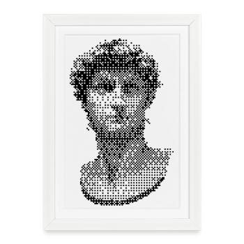 Michelangelo David sculpture design - Framed poster (27 × 37 cm) - white - Front