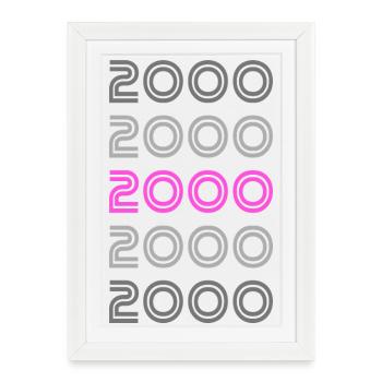 retro 2000 - Framed poster (27 × 37 cm) - white - Front