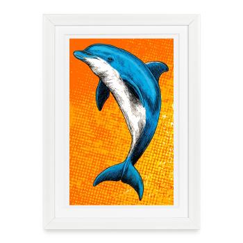dauphin - Affiche encadrée (27 × 37 cm) - blanc - Devant