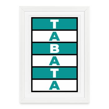 Tabata Training HIIT Fitness - Affiche encadrée (27 × 37 cm) - blanc - Devant