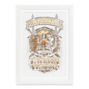 Visiteur professionnel de la taverne du Festival Médiéval - Affiche encadrée (27 × 37 cm) - blanc - Devant