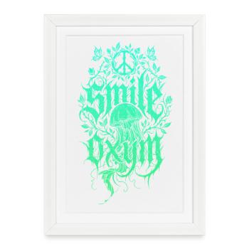 Glowing Algae Jellyfish Jungle - Framed poster (27 × 37 cm) - white - Front