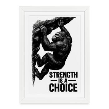 Surplomb de gorille de bloc : La force est un choix - Affiche encadrée (27 × 37 cm) - blanc - Devant