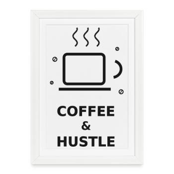 Café & Motivation - Affiche encadrée (27 × 37 cm) - blanc - Devant
