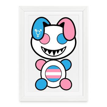 Pride Plush : Transy - Affiche encadrée (27 × 37 cm) - blanc - Devant