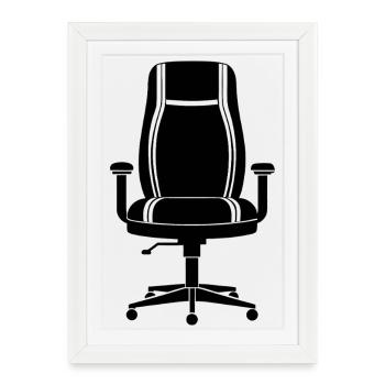 Fauteuil de bureau - Affiche encadrée (27 × 37 cm) - blanc - Devant
