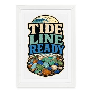 TIDE LINE READY - Framed poster (27 × 37 cm) - white - Front