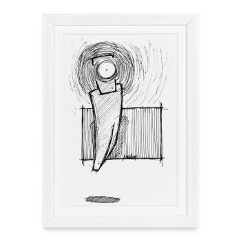 Levitating eye projection - Framed poster (27 × 37 cm) - white - Front