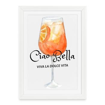 Citrus Glass Splash Watercolor - Framed poster (27 × 37 cm) - white - Front