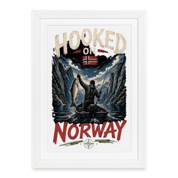 Accros à la Norvège - Affiche encadrée (27 × 37 cm) - blanc - Devant