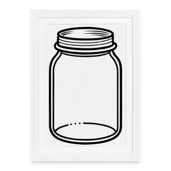 Pot Mason - Affiche encadrée (27 × 37 cm) - blanc - Devant