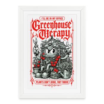 Les plantes de jardinage en serre, en serre, prospèrent - Affiche encadrée (27 × 37 cm) - blanc - Devant