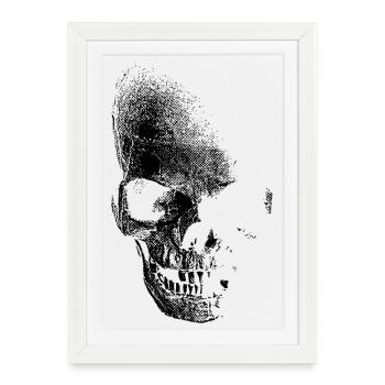 skull totenkopf pirat - Affiche encadrée (27 × 37 cm) - blanc - Devant
