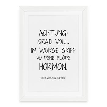 Design affirmatif – l’ironie rencontre la vie quotidienne - Affiche encadrée (27 × 37 cm) - blanc - Devant