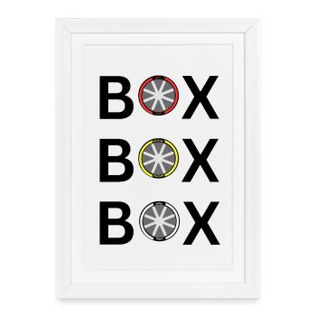 BOX BOX BOX - Framed poster (27 × 37 cm) - white - Front