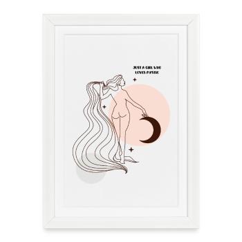 Nachtmond Tänzerin - Gerahmtes Poster (27 × 37 cm) - Weiß - Vorne